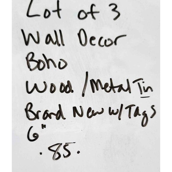 Decorative Wall Art Wooden Framed Blue & Pink Ceramic Tiles Set Of 3 - Picture 8 of 8